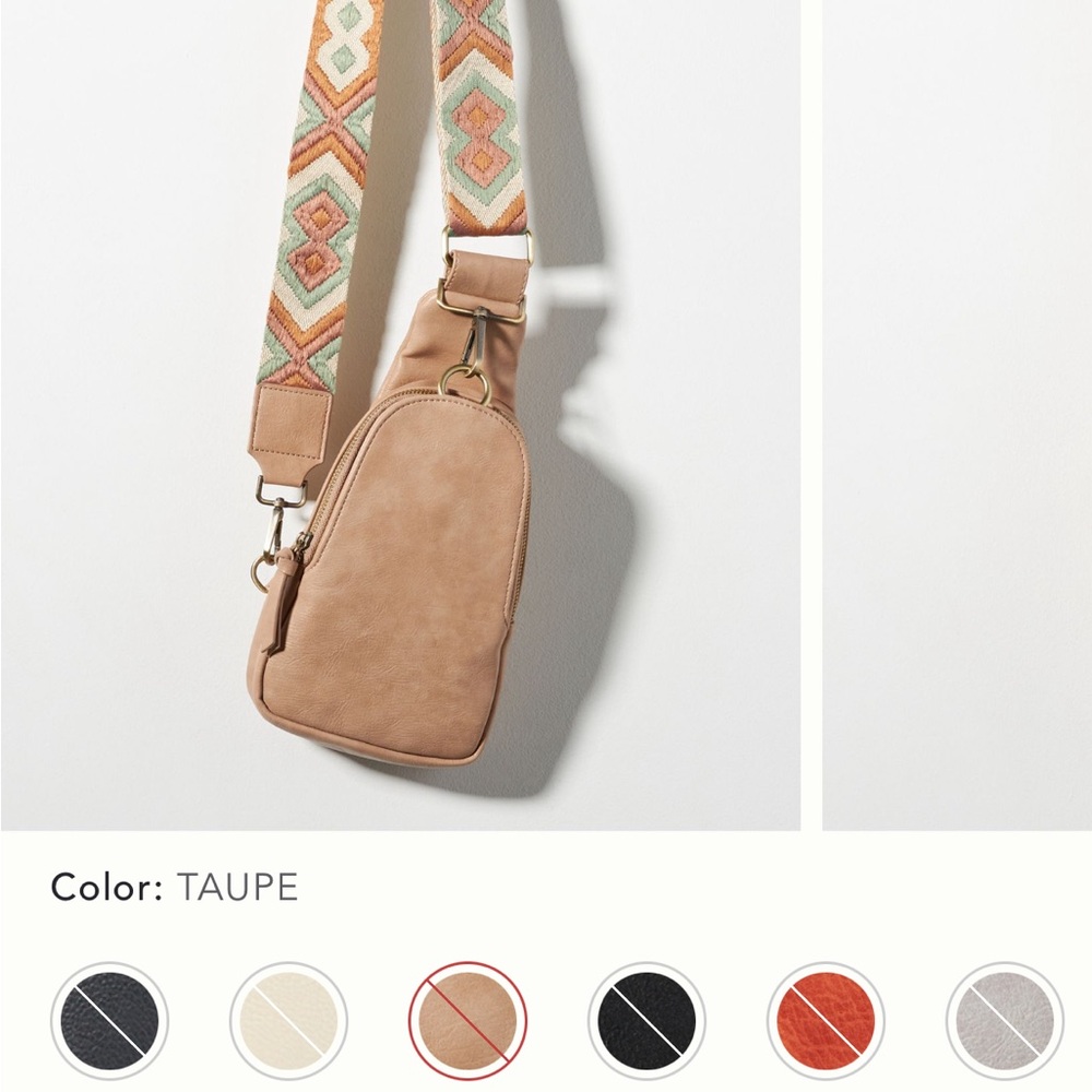 Anthropologie Tan Crossbody Bag Minimalist Design